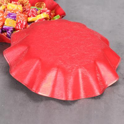 China Freshness Keeping Metal Tray For Decoration Chinese Wedding Tableware Tray For Party Food Tray With Novel Design for sale