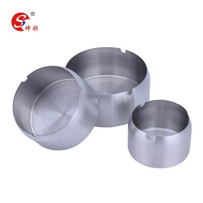 China Round Stainless Steel Ashtray 3PCS Windproof Ashtrays Cigarette Ashtray for Indoor and Outdoor Use for sale