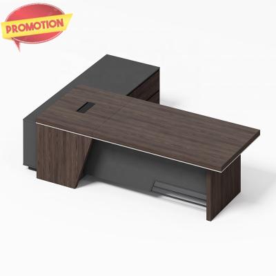 China Expandable L shape luxury modern executive office desk escritorios modernos de oficin manager desk walnut table top CEO desk for sale