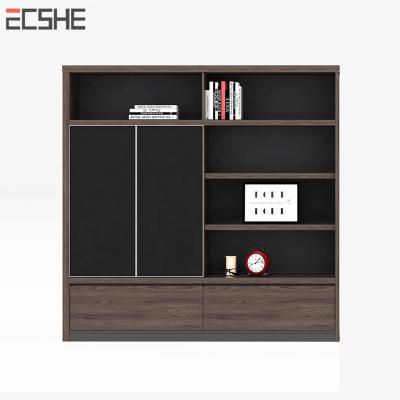 China (Size)Wholesale Adjustable Small Solid Wood Document 2 Bookcase 3 4 Drawer Glass Double Door Wall File Storage Vertical Filing Cabinet for sale