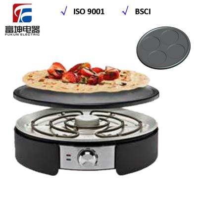 China Household 12 Inch Non-Stick Pancake Maker with Interchangeable Plates Electric Pancake Maker for sale