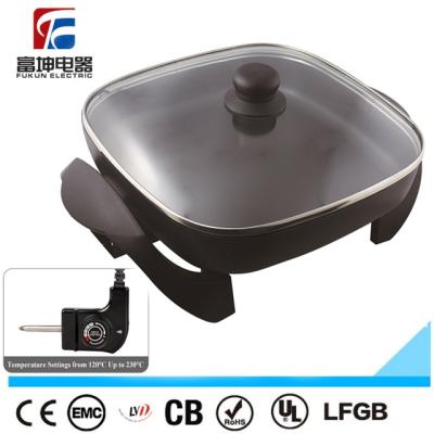 China Sustainable Die Casting Outdoor Square Non-Stick Electric Cooking Skillet for sale