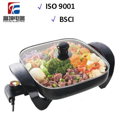 China Adjustable Temperature Electric Deep Fryer Pan With Glass Lid for sale