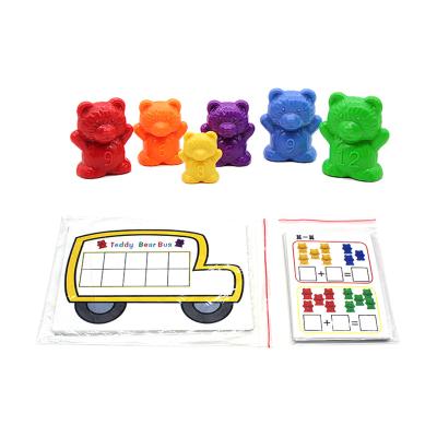 China Teaching Rainbow Counting Bears Montessori Rainbow Matching Card Game Educational Color Matching Toys For Toddlers Baby for sale