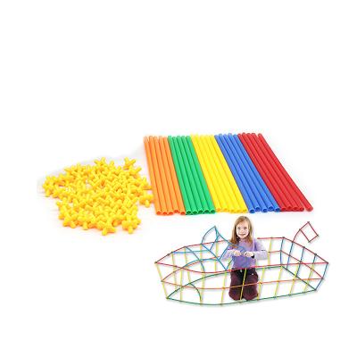 China Creative Non-Toxic STEM Building Construction 4D Big Space Assemble Straw Blocks Building Plastic Kids Toys for sale