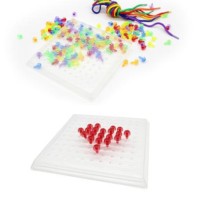 China Picture Puzzle Toy Children Composite Intellectual Educational Mushroom Transparent Nail Teaching Mosaic Kit for sale