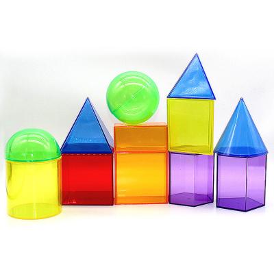 China Educational Science Toys 10cm Educational Transparent Geometric Shape Recognition Kids Toys DIY Solids for sale