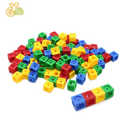 China Educational Baby Educational Toy Learning Tool Intelligence Creative Kids Mathlink Cubes Connection Graphic Blocks 2x2x2cm 100pcs/set for sale