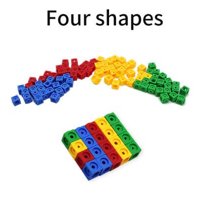 China ABS Baby Educational Toy Learning Tool Intelligence Creative Kids Mathlink Cubes Connection Graphic Blocks 2x2x2cm for sale