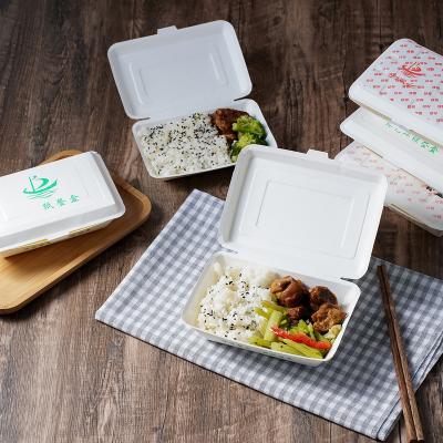 China Recyclable Disposable Paper Lunch Box Catering Packaging Box Eco-Friendly Rectangular Fast Food Paper Box for sale