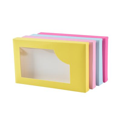 China New Design Handmade Cardboard Box Paper Packaging Box 8 Pair Rectangular Eyelash Box With Transparent Window for sale