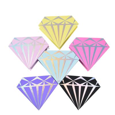 China Handmade Paper Heart Shape Holographic Price Box Pink Luxury Empty Eyelash Boxes Good For Gift for sale