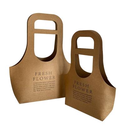 China Fashion Valentine's Day Flower Packaging Biodegradable Paper Bag White Black Pink Waterproof Box For Bouquet for sale