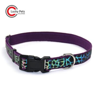 China Customized Customized Adjustable Reflective Cotton Serpentine Dog Collar for sale