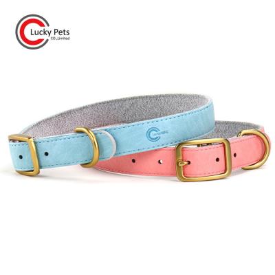 China Personalized Pet Products Accessories Luxury Innovative Vegan Leather Dog Collar With Metal Buckles for sale