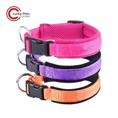 China Custom Mixed Color Mesh Padded Thick Padded Nylon Dog Collar for sale