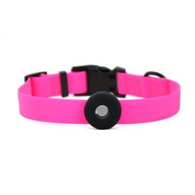 China Personalized Custom Adjustable Silicone Airtag Dog Collar Shockproof Holder With Airtag Case Holder for sale