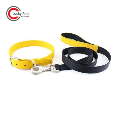 China Durable Nylon Canvas Material Pet Collar Leash Dog Supplies Luxury Dog Collar And Leash Set for sale