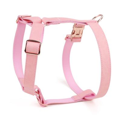 China Padded 2022 Products OEM Premium Tending Soft PU H Leather Dog Harnesses For Small Dogs for sale