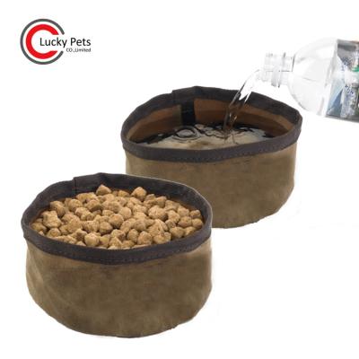 China Sustainable Pet Feeding Cloth Portable Travel Collapsible Dog Bowls for sale