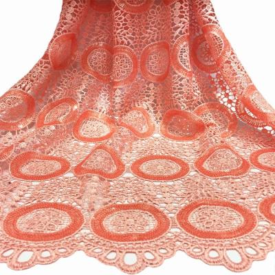 China Viable Hot Selling Water Soluble Sparkle Cord Lace Wedding 100%Polyester African Nigerian Guipure Lace Fabric With Sequins for sale