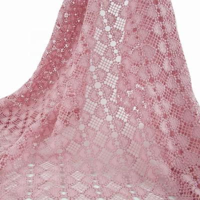 China Low Moq 100%Polyester Milk French Guipure Lace Fabric 5yards Nigerian Water Soluble Silk White Viable Lace Fabric For Wedding for sale