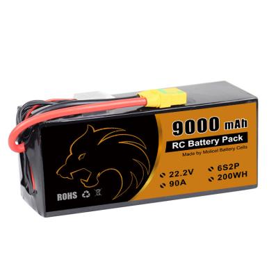 China 9000mAh 22.2V 6s2p batterijpakket P45b Molicel Fpv Drone batterij Te koop