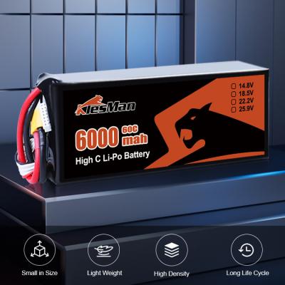 中国 Klesman FPV lipo battery 6S 50C 6000mah drone battery  for 10inch drone 販売のため