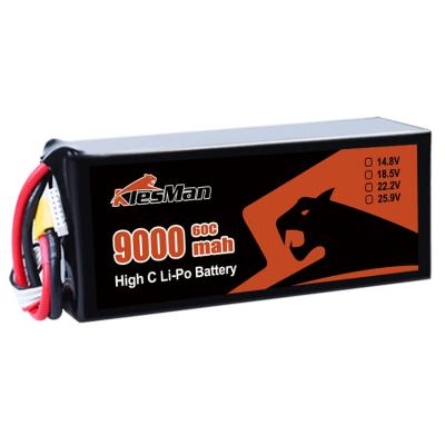 中国 6S 22.2V drone battery Klesman 9000mAh UAV drone batteries FPV lipo battery with XT60 for FPV drone 販売のため