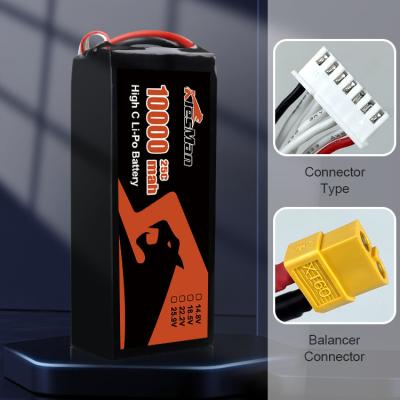 Cina 10000 mAh di carica FPV batteria per droni XT60/connettore personalizzato 6S1P 50C polimero di litio in vendita