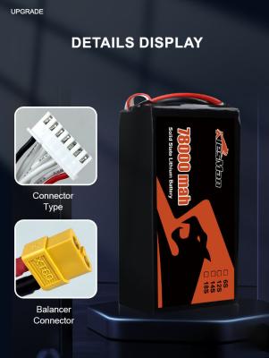 China Alta qualidade taxa de descarga de baixa temperatura Agricultura Drone Bateria 22.2V 6S 78000mah Bateria Lipo à venda