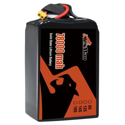 China 44.4V 78000mAh 25C 22.2v Lipo 12s Batería de litio para drones agrícolas UAV en venta