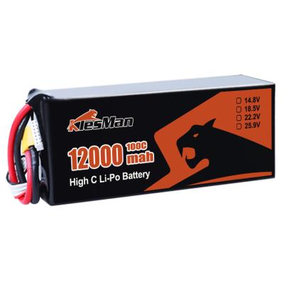 China XT60 Connector Type 6S 12000 MAh 22.2V 50C 70C Lipo Battery for 10 Inch FPV Drone for sale