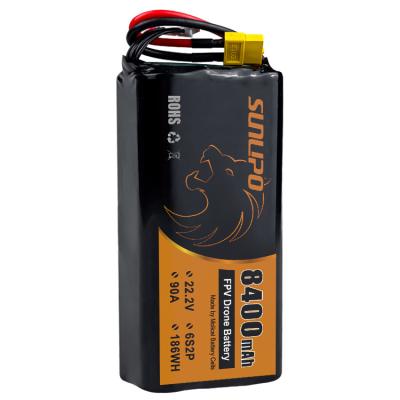 중국 22.2V 6S2P P42A 배터리 팩 모리셀 8400mAh Fpv 배터리 21700 낮은 온도 7인치 10인치 FPV 드론 판매용