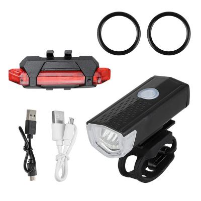 China Waterproof Plastic Bicycle Front Tail Light Usb Charging Headlight Bicycle Light Set for sale