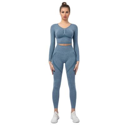 China Breathable Gym Wear Clothes High Waisted Workout Fitness Clothing Yoga Wear Sets for sale