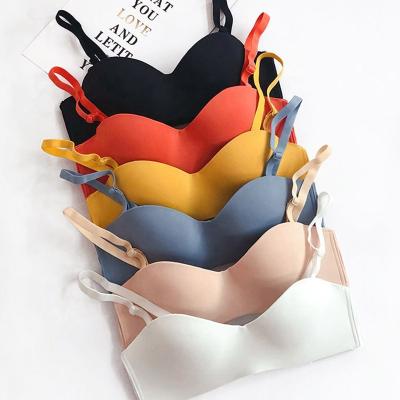 China RouYaTing New Antibacterial Design Push Up Seamless Invisible Sexy One Piece Women Strapless Bra for sale