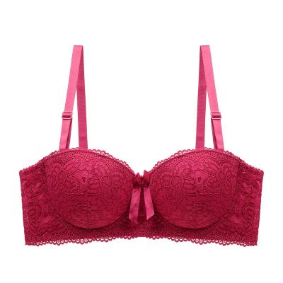 China Hot Selling Breathable Plus Size Bras Women Cotton Bra Large Lace Up Full Cup Lift Up Big Padded Bra for sale