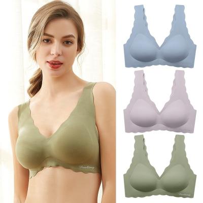 China New Design Latex Antibacterial Natural Comfortable Sports Yoga Wireless Women's Bra for sale