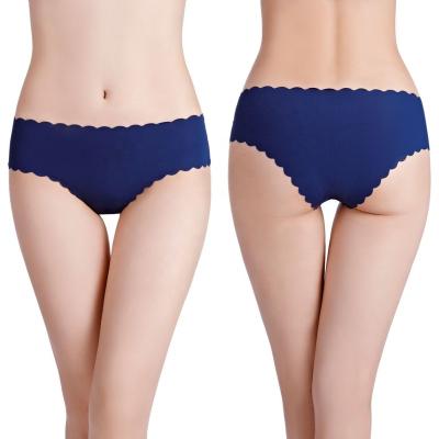 China Breathable Women Sexy Laser Cut Ice Silk No Trace Underwear Seamless Thong Panties for sale