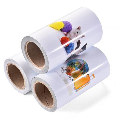 China Waterproof Self Adhesive Gloss White PET Film Sticker Label Materials For Desktop Inkjet Printer for sale