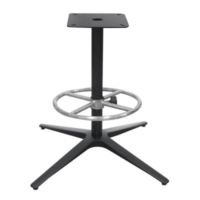 China Modern Metal Bar Stool Accessories With Spray Black Color Stylish Square Plate And 400mm Bar Ring for sale