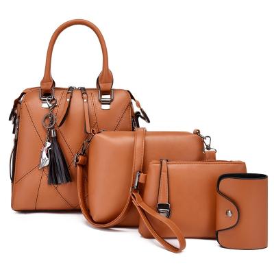 China Latest Design High Quality Ladies Purse Sets 4 Pieces Fashion Shoulder Cross - Lady Handbags Women's Chic Body Handbag With Tassel for sale