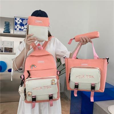 China Other Hot Selling 4 Pieces Set Schoolbags Shapes Cute Bookbags Girl School Backpack For Student for sale