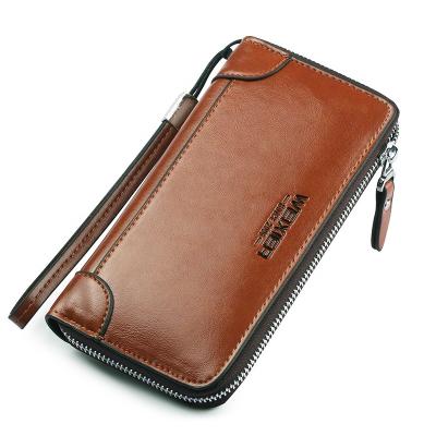 China Cheap high quality waterproof business travel pu leather long wallet for men for sale