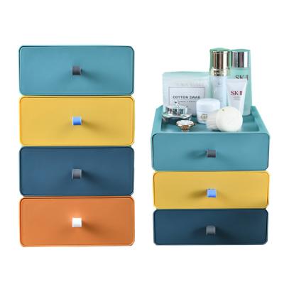 China Multifunctional Stackable Storage Box Drawer Household Storage Box Viable Bedroom Cabinet for sale