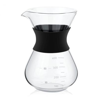 China Stored 200ml/400ml Coffee Moka Pot Manual Hand Drip Coffee Maker Glass Jar With Stainless Steel Filter for sale