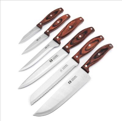 China Viable Hot Selling Wooden Handle Stainless Steel Kitchen Knives Kitchen Tools for sale