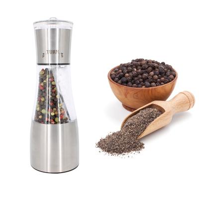 China Viable 2 in 1 Manual Portable Stainless Steel Pepper Mill Kitchen Spice Sauce Grinder Pepper Grinder for sale