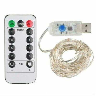 China Holiday USB LED String Lights Light Fairy Garland Remote Control 5M/10M/20M Copper Wire Lamp for Christmas Wedding Party Garden Decoration for sale